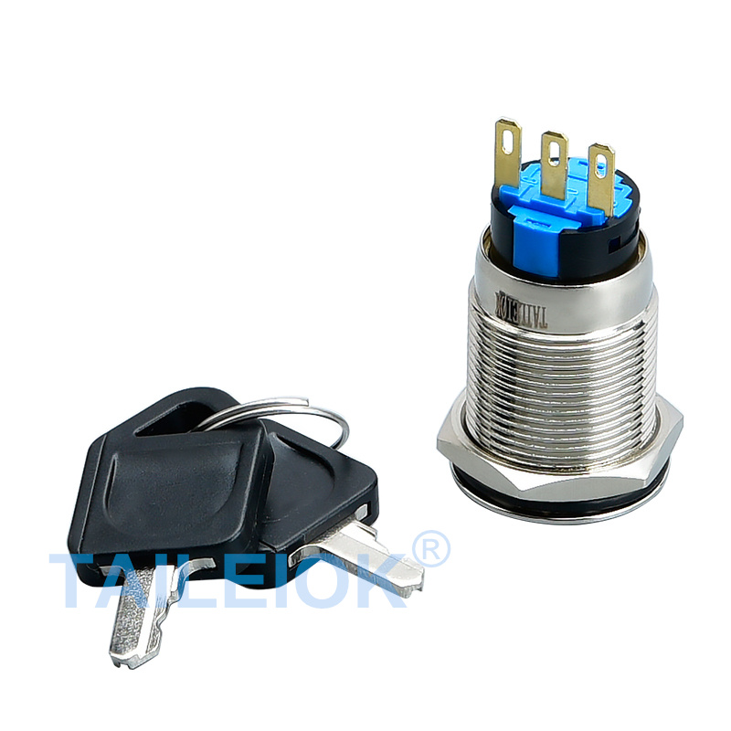 19/22mm Stainless Steel Shell Push Button Elevator Key Switch