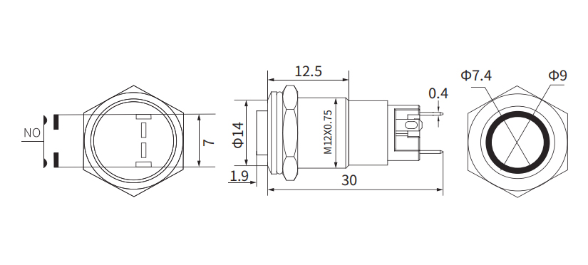 12mm Metal Push Button Switch Illuminated Rest Push Button Switch 03
