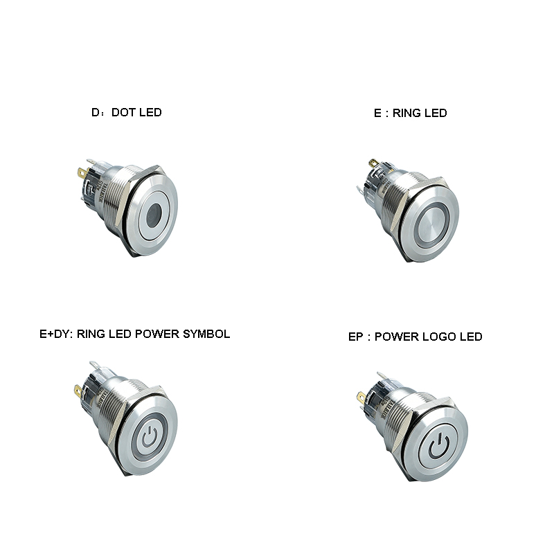 22mm stainless steel shell push button elevator key switch 4