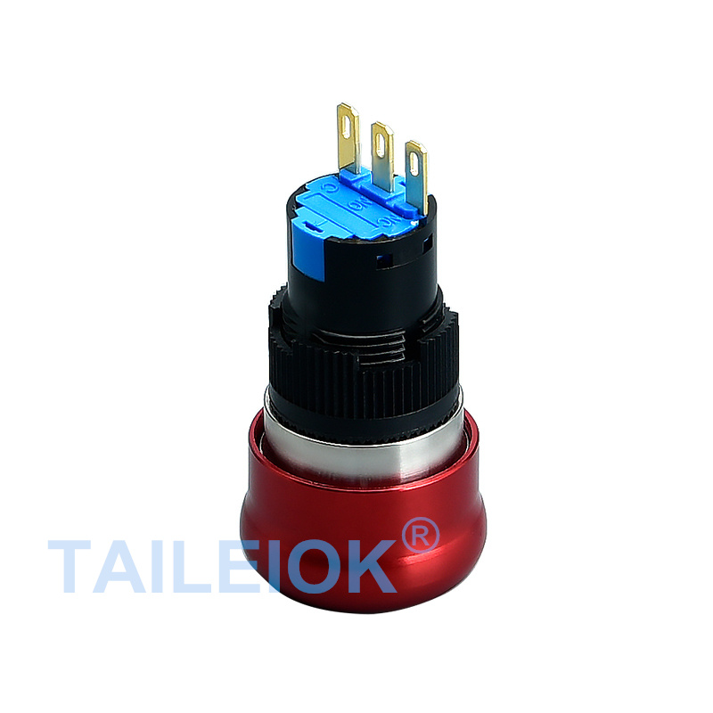 16mm Waterproof Metal Latching Emergency STOP Mushroom Push Button emergency Switch 1NO1NC/2NONC