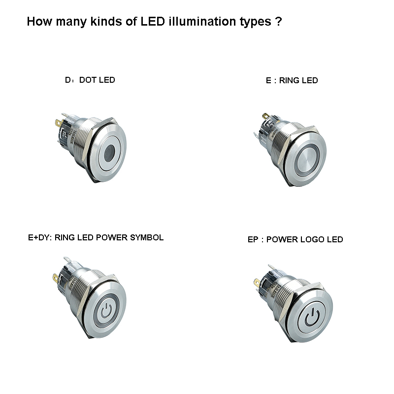 22mm stainless steel shell push button elevator key switch 5