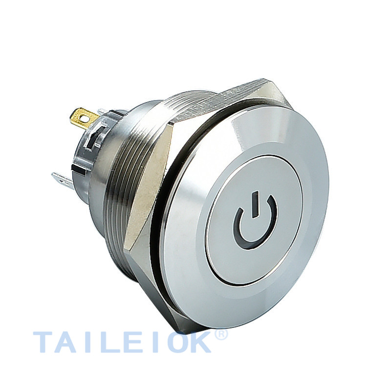 30mm 3/5 Pin Stainless Steel Waterproof Push Button Switch
