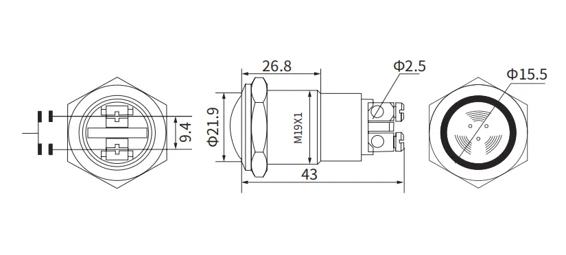 16mm Metal buzzer 220v 24v loud 12v flash intermittent sound 02