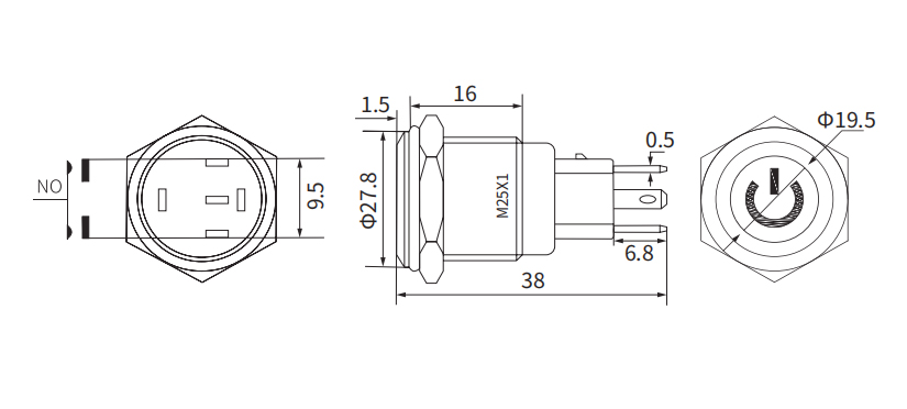 25mm Factory Supply Push Buttons Momentary 02