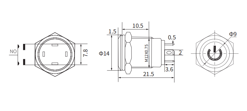 12mm Metal Push Button Switch Illuminated Rest Push Button Switch 01