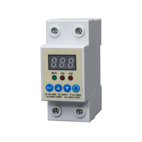 Double Pole 1-63A Automatic Reconnect Over Under Voltage Protector Adjustable Protector De Voltage1