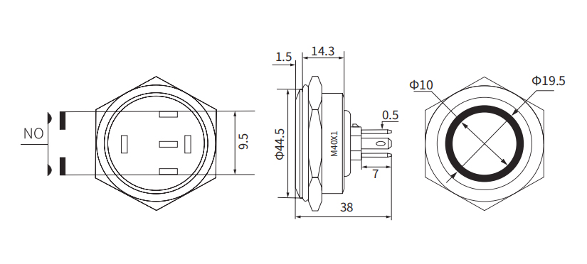 40mm Stainless steel metal push button switch 02