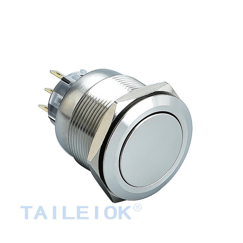 25mm Push Button Switch DPST Metal Industrial Ring/Power/Single Point Led Light Momentary/Latching For Boat Car Switch