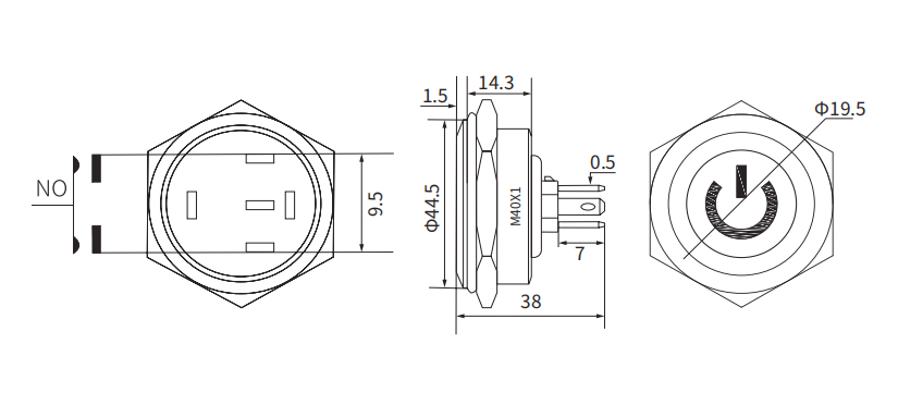 40mm Stainless steel metal push button switch 03