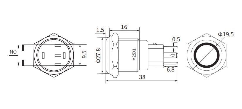25mm Factory Supply Push Buttons Momentary 01