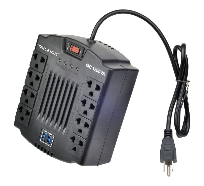Power 1200VA South American socket voltage regulator with USB