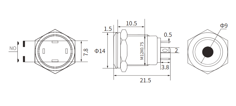 12mm Metal Push Button Switch Illuminated Rest Push Button Switch 02